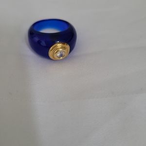 Zirconium Ring Blue Expoxy